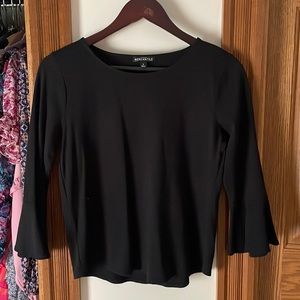Black j.crew T-shirt with ruffle sleeve